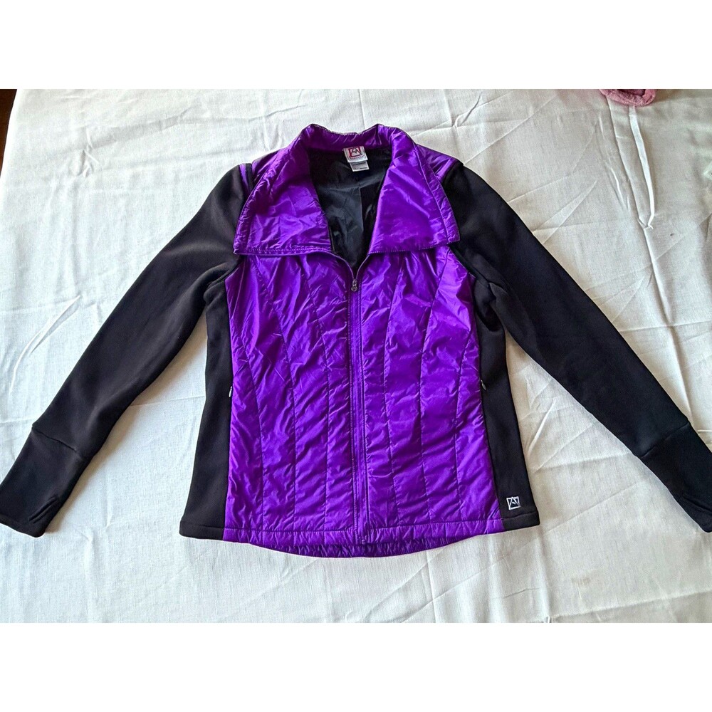 AVALANCHE Jacket Womens Large Purple Removable Zip Sleeves Vest Pockets